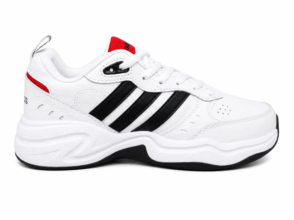 Adidas Strutter Blanca detalle en Rojo